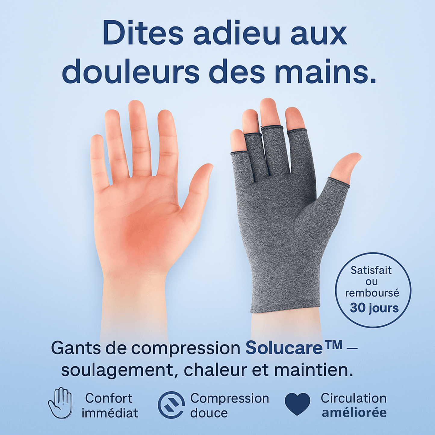Gants Compression Main – Maintien Doigts et Articulations | Solucare